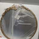 Vintage Round Wall Mirror, 19 Inch Gold Frame, Baroque Arched Decorative Vanity Mirror for Bathroom, Bedroom, Hallway (Antique Gold, 19x18)