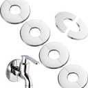 Split Flange Escutcheon Plate for 1 Inch Pipe, Stainless Steel Round Pipe Cover Plate, Wall Hole Cover for Faucet, Shower Arm, Toilet Pipe, Easy Install Plumbing Cover (Silver-26mm, 4 pieces)