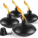 ZSZMFH 4 Pack Metal Table Top Torches,18 oz Citronella Torches for Outside Refillable Citronella Flame Light Torch with Wicks and Covers, Landscape Lanterns Torches for Party, Garden DecorDIY