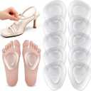 Shynek 10 Pack Metatarsal Pads for Foot Ball of Foot Cushions for Heel, Soft Gel Self Adhesive Foot Pad Insoles Forefoot and Sole Support, Pain Lessen Metatarsalgia Morton's Neuroma for Women and Men (White)