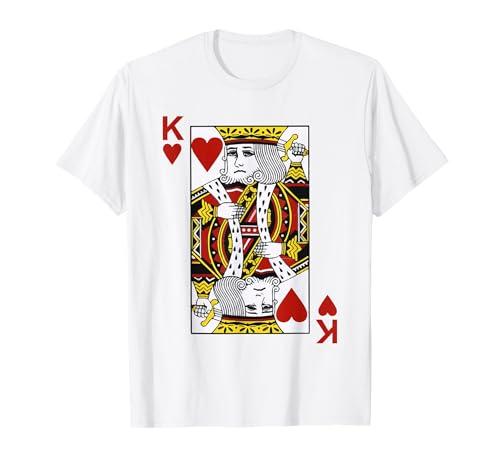 King of Hearts Blackjack Cards Poker 21 K T-Shirt XL