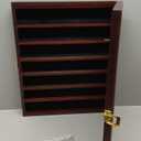 Jinchuan Knife Display Case Pocket Knife Display Stand Military Folding Knife Shadow Box Wall Cabinet with Uv Protection Acrylic Lockable, Cherry