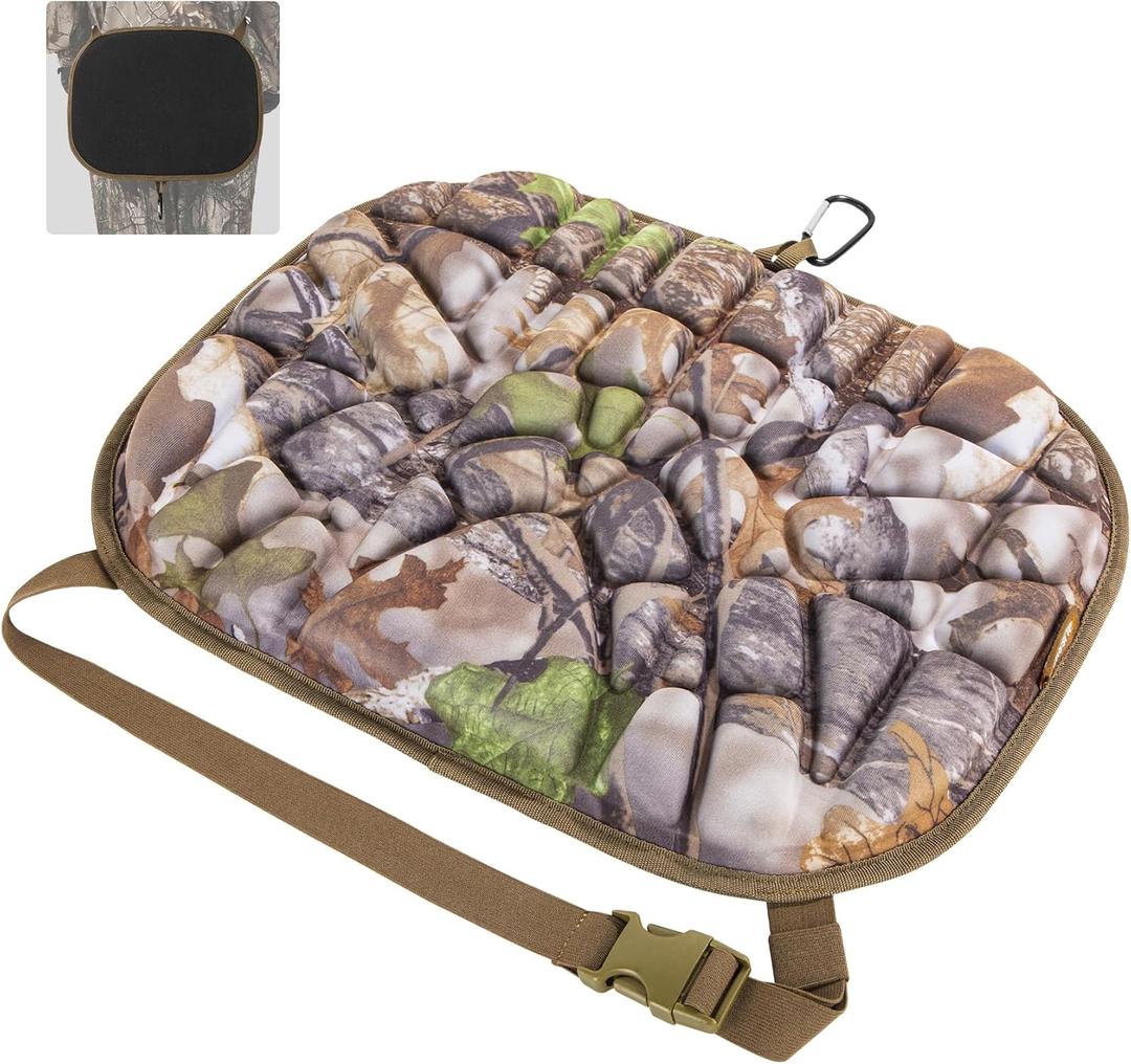 BLISSWILL Hunting seat CushionStadium Cushion100% Memory Foam Silent Lightweight for Camping, Hunting, FishingCampingOutdoor (Super Camo-timber)