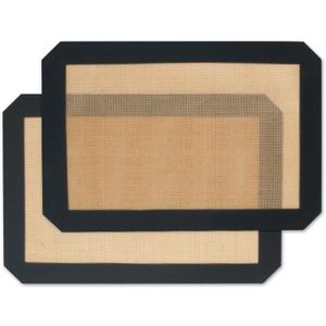 Silicone Baking Mat,Silicone Mat,2 Pack Reusable Non-Stick Baking Mat,Food Safe Silicone Mats for Baking, Oven Baking Sheet for Making Cookies, Macaroons, Bread,(11.8"L x 8.3"W)