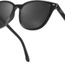 IGnaef Trendy Polarized Sunglasses for Women, Square Mirrored UV Protection Anti Glare Sun Glasses for Outdoor IF1851 (C03 Black)