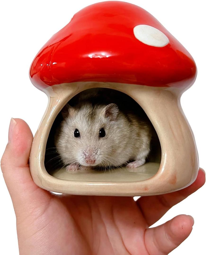 Ceramic Hamster Hideout - Small Animal Houses & Habitats for Mice, Gerbils, Lemmings or Other Small Pets - Accessories
