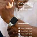 Fullmosa Bands Compatible with Apple Watch Band 41mm 40mm 38mm 46mm 49mm 45mm 44mm 42mm, Stainless Steel iWatch Band with Case for Apple Watch Series 11 10 9 8 7 6 5 4 3 2 1 SE3/2/1 Ultra3/2/1, 38mm 40mm 41mm, Silver and Gold