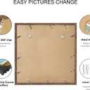 Hongkee 16x16 Frame Set of 2, Rustic Brown Wood Style - Display Square 12 x 12 with Mat or 16x16 without Mat, Wall Mounting Horizontal and Vertical