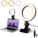 6.3" Ring Light with Clamp Mount for Laptop,Webcam Light with 3 Light Modes&10 Level Dimmable for Laptop/PC Monitor/Desk/Bed/Office/Makeup/YouTube/TIK Tok
