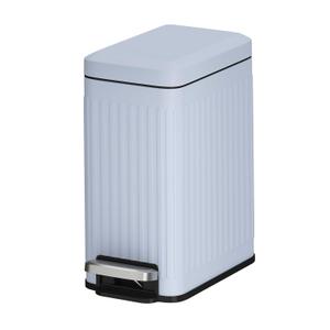 Slim Bathroom Trash Can with Lid Soft Close, 1.6 Gallon Stainless Steel Garbage Can with Removable Inner Bucket, Durable Step Pedal, Small Trash Bins for Toilet, Bedroom, Kitchen, Grey