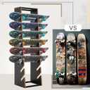 Vercraft Wooden Skateboard Rack Floor Skateboard Stand Holder 8-Layer Skateboard Holder Skateboard Display Organizer for Storage Decks Longboards Garage Standard Skateboards Mini Cruiser Skateboards
