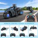 Remote Control Motorcycle Toys, Colorful Wheels Light Off-Road RC Dirt Bike with Detachable Rider, 360 Degree Rotation, High Speed, 2.4Ghz RC Motorbike Gift for Kids 5-12 (Multicolored)