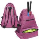 Layway Tennis Backpack for Men Women,Tennis Rackets Bag to Carry Racquets of Racquetball, Squash,Badminton,Pickleball and Other Travel Sport Accessories (Rose Red - B)