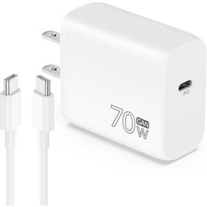 70W USB C Fast Charger for iPhone 17/Air/16/15 Pro Max, Type C Charger Block & 240W 6FT Cable - PD 3.0 Super Fast Charging for MacBook Air/Pro M2/M1, iPad Pro 13/12.9/11 inch, iPad 10th, Air 7/6, Mini