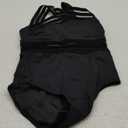 Tempt Me Women Crisscross One Piece Swimsuit Tummy Control Bathing Suit Front Crossover Swimwear (X-Small, Black-1)