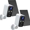 FOAOOD Security Cameras Wireless Outdoor with Solar Panel Cameras for Home Security, Home Camera with Color Night Vision, PIR Human Detection, 2-Way Talk, IP66 Waterproof (2Packs-White)