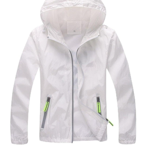 Lasher Womens Lightweight Windbreaker UV Protect Coat Hooded Zip Up Sport Jacket, XL, White