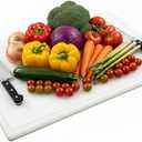 Thirteen Chefs 24 x 18 Inch Cutting Board with Juice Groove for Meat, BBQ, Grilling - 3/4" Thick HDPE Plastic - Extra Large, Heavy 11 Pound for Carving (White)