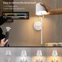 KDG Wireless Wall Sconces Set of 2, Small Cordless 5200mAh Rechargeable Battery LED Wall Lamps, Stepless Dimming Lightings for Wall Painting, Living Room, Bedroom, Hallway, Gifts, Night Light (White) ((Small) L4.5  H13  D6.5 inch)