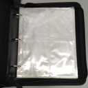 Card Binder 4-Pockets, 400 Pockets Card Holder with 50 Removable Sleeves, Trading Card Collector Zipper Album Holder - Black Red (Large)