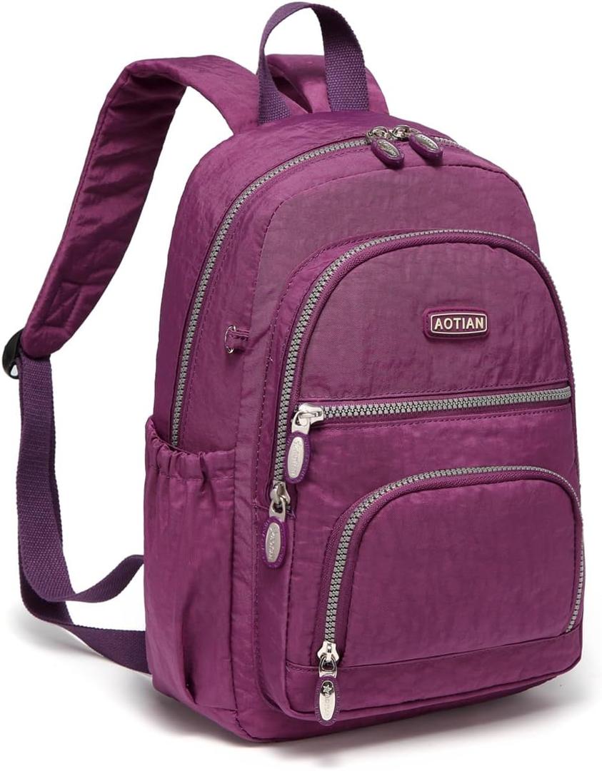 AOTIAN Small Size Backpack, Durable Lightweight Daypack for Women Girls & Boys Hiking Travel Sports, Purple