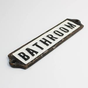 Bathroom Signs Decorative Cast Iron Retro Metal Door Plaque Women Men Farmhouse Cute Decoration for Restroom Home Decor Wall Art Decor for Office Shop Hotel Bar Restaurant, 4.92 x 1.38, Black