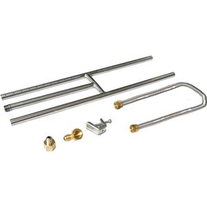Stanbroil Rectangular Stainless Steel Gas Fireplace H-Burner, 18x6 Inch