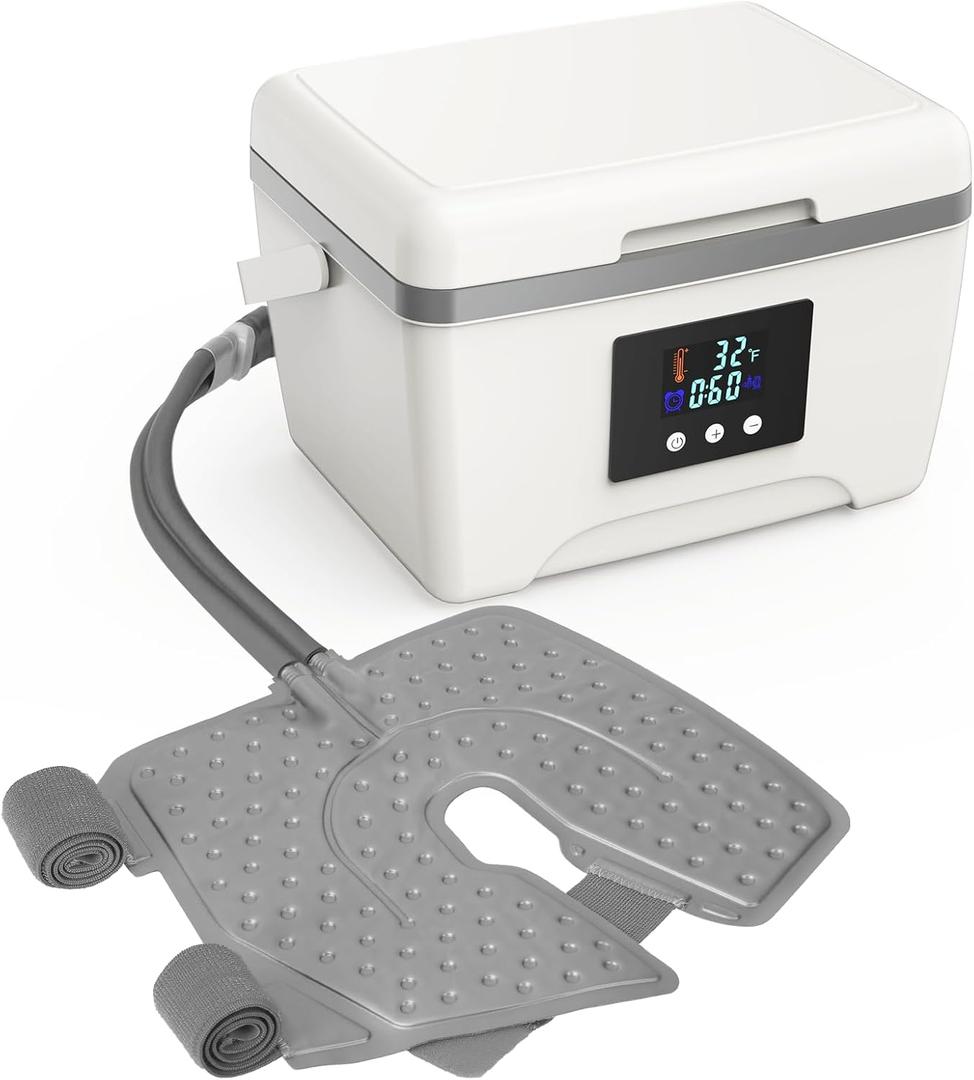 Ice Machine for Knee After Surgery, 9 Quarts Cold Therapy Machine with Digital Panel, Timer Looped Cryotherapy for Knee Replacement, Post-Surgery Swelling Relief, Sprains Recovery
