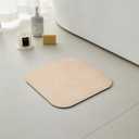 TYUU Small Bathroom Mat Quick Dry, Bathroom Rugs Non Slip Washable Thin Absorbent Bath Mat Fits Under Door Bathroom Floor Mat Perfect for Bath, Shower, or Sink 12"x12"/1'x1‘ Beige