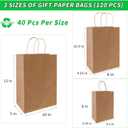 FACEBAG 120-Pack Brown Kraft Paper Bags with Handles Bulk,3 Assorted Sizes Gift Bags for Favors Grocery,Retail,Party,Birthday,Shopping,Business,Craft Merchandise Take Out Sacks