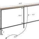 ELYKEN 5.9" Narrow Console Sofa Table with Power Outlets, 5.9" Dx70.9 Wx31.5 H Long Skinny Behind Couch Table with Charge Station and 6.5'Extension Cord, White Oak