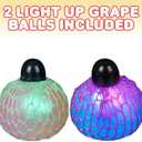 ArtCreativity Light-Up Squeeze Mesh Grape Stress Balls, Pack of 2, LED Squeeze Balls with Glitter, Stress Relief Fidget Sensory Toys for Autistic Children, Gifts, Party Favors, for Kids and Adults