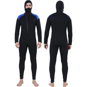 DEHAI 5mm Wetsuit Mens Neoprene Diving Wet Suits Long Sleeve Back Zipper Full Body Thermal Swimsuit in Cold Water Keep Warm for Swimming Scuba Surfing (Small)