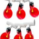 Chicken Waterer Cups, Pack of 6 Chicken Waterer PVC Tee Fittings, with 1/8 Inch FTP Threads, Automatic Chicken Waterer for Chicken Ducks Quail Bird
