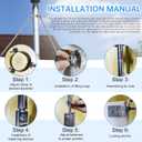 8 Stainless Steel Adjustable Extended Chimney Roof Support Kit - Heavy-Duty Windproof & Snow-Stable Stove Pipe System for Enhanced Chimney Safety