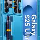 GooseBox for Samsung Galaxy S25 Ultra Case Wallet with RFID [Cards Holder][Camera Cover][Edge Raised] Full Body Shockproof Silicone Protective Phone Case for Galaxy S25 Ultra 6.9" 2025 (Lake Blue)