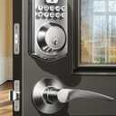 Veise Keyless Entry Door Lock with 2 Lever Handles - Electronic Keypad Deadbolt, Easy Installation Digital Smart Front Door Lock Set, Satin Nickel