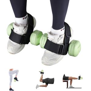 Abnaok 2PCS Dumbbell Foot Attachment, Tibialis Trainer Strap, Adjustable Ankle Weights, Ankle Straps for Weight Lifting, Leg Workouts at Home for Hip Flexors, Shin Splint, Hamstring Curls, Leg