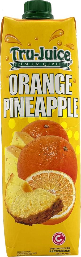 2 x Tru-Juice Homemade Orange/Pineapple, 1 Liter (EXP 07/28/25)