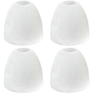 4 Pack Alabaster Glass Lamp Shade Replacement with 1.7" Fitter Opening for Ceiling Fan Light Kit Wall Sconce Pendant Light Fixture