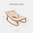 Comfy Cubs Baby Rocker for Ages 0-24 Months - Wooden Baby Recliner with Soft Removable Quilted Muslin Cotton Cushion - Designed in the US Infant Rocking Chair Supports up to 30 lbs - Sand