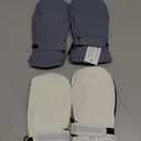 SATINIOR Kids Snow Mittens Waterproof Winter Ski Gloves Warm Thicken Snow Gloves for Girls Boys (5-8 Years, White,Grey)