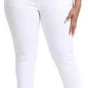 Gocolloa Womens Plus Size Capri Jeans Stretchy High Waisted Skinny Cropped Denim Capris Pants White 24W
