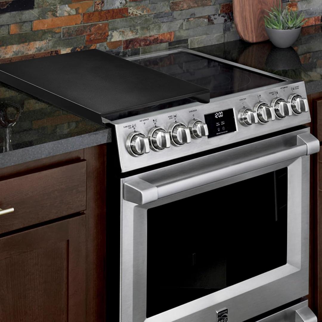 uxcell Stainless Steel Stove Top Cover, Noodles Board for Burner Stovetop, Cooktop Cover for Gas and Electric Stove, 21.2"L x 14.7"W x 3"H, Black