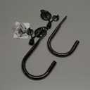 Leaf-Shaped Curtain Holdbacks 2pcs, Wall Mounted Alloy Curtains Side Holders, Curtain Tie Backs Hooks for Drapes Window Home Decoration, Brushed Black