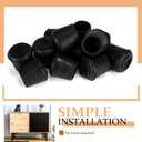 VOCOMO 5/8" Round Rubber Chair Leg Tips Caps, 16 Pack Small Chair Leg Floor Protectors Small Furniture Legs Caps Non Slip Reduce Noise for Hardwood Floors (Black, Fit: 16mm to 17mm)