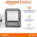 Amazon Basics Portable, Easy to Assemble, Foldable Metal Wire Dog Crate with Removable Tray, Double Door, Divider Panel, Handle, 36" x 23" x 25", Black