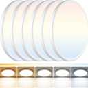 DINGLILIGHTING 6Pack LED Flush Mount Ceiling Light: 12 inch Super Slim Dimmable & 5CCT (2700-6000K) Kitchen Lighting Fixtures Ceiling - 24W White Low Profile Ceiling Lamp for Bedroom Garage Hallway