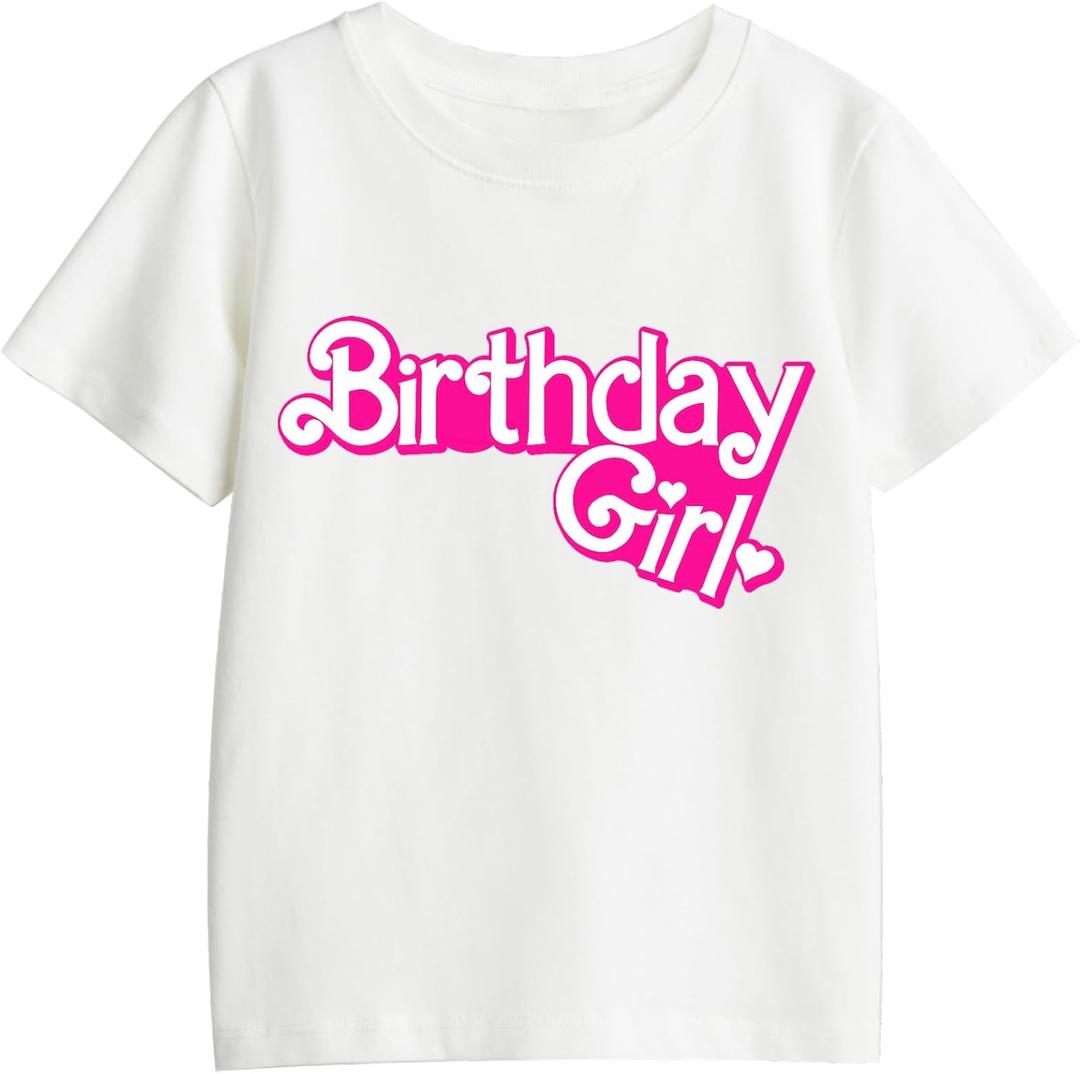Birthday Girls Shirts for Kids 1-12 Year (White)