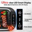 Indoor Grill, CUSIMAX Smokeless Grill Indoor, 1500W Electric Grill Griddle Korean BBQ with LED Smart Display & Tempered Glass Lid, Non-stick Removable Grill Plate & Griddle Plate, Blac